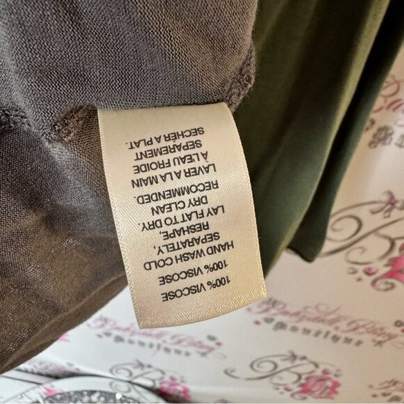 Amadi tank top ruffle dual tier flowy Stylish Green Black shirt Anthropologie - Picture 4 of 5